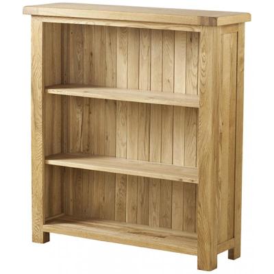 Kingsbury Solid Oak Small Wide Bookcase